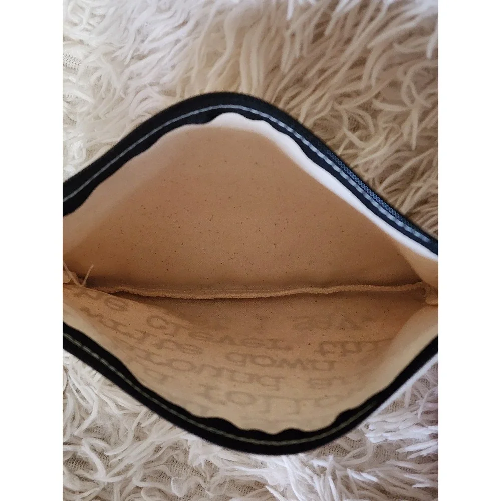 Pamela Barsky Canvas Zipper Pouch I Wish Someone Could Follow Me Quote Bag Cream